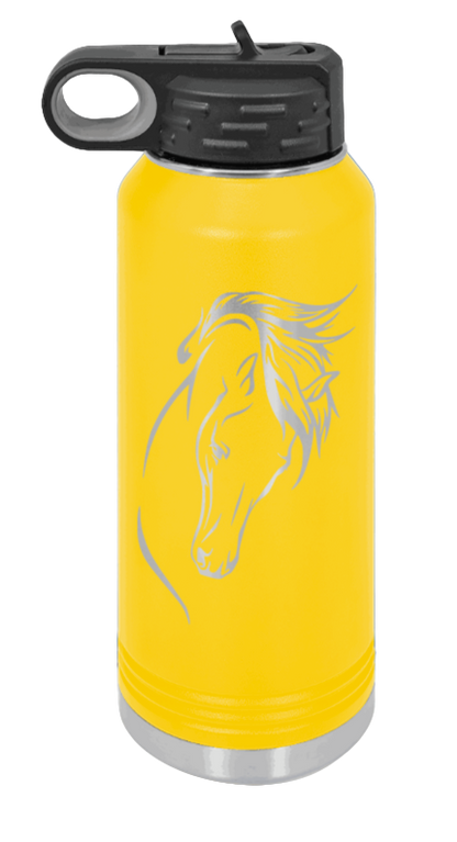 Horse 2 - 32oz Water Bottle Laser Engraved- Yellow