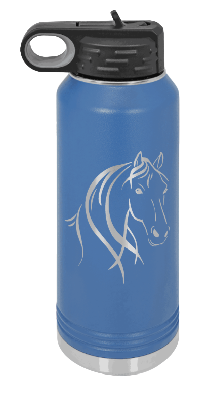 Horse - 32oz Water Bottle Laser Engraved- Royal Blue
