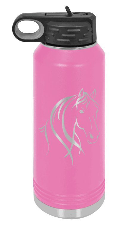 Horse - 32oz Water Bottle Laser Engraved- Pink
