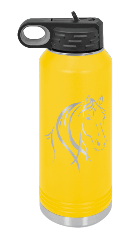 Horse - 32oz Water Bottle Laser Engraved- Yellow