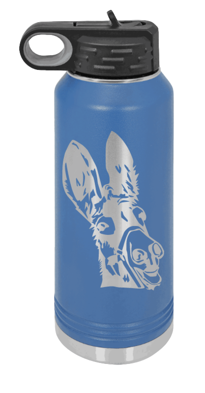 Donkey - 32oz Water Bottle Laser Engraved- Royal Blue