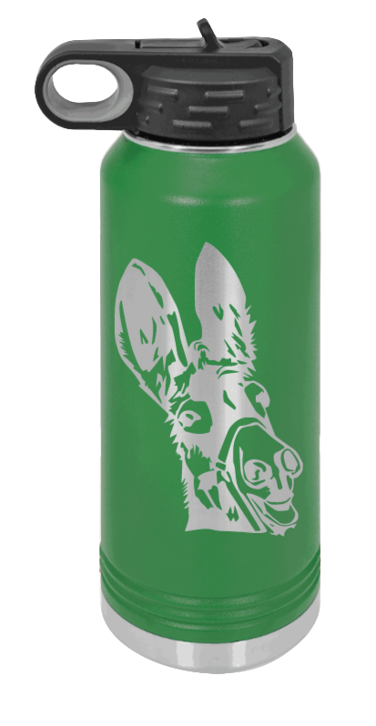 Donkey - 32oz Water Bottle Laser Engraved- Green