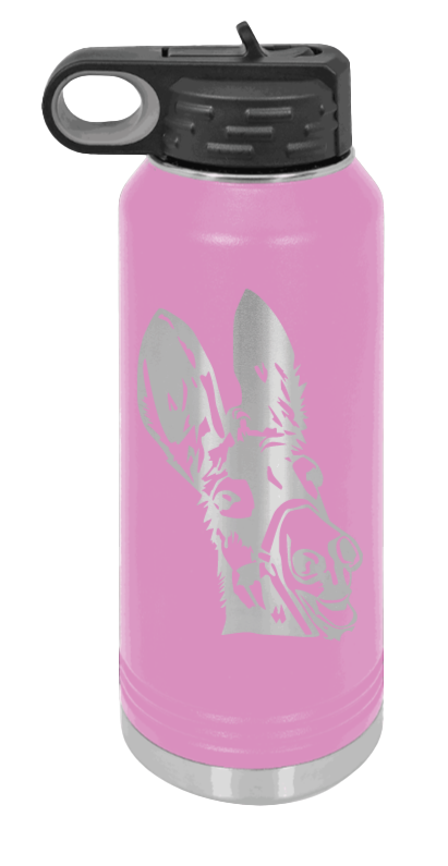 Donkey - 32oz Water Bottle Laser Engraved- Light Purple