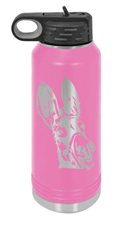 Donkey - 32oz Water Bottle Laser Engraved- Pink