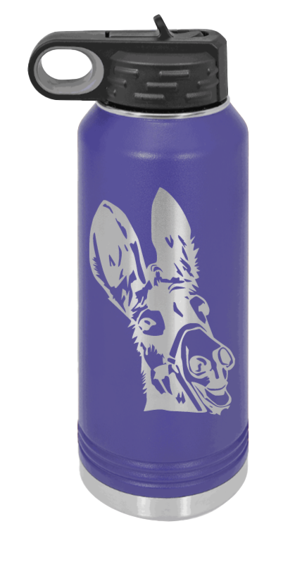 Donkey - 32oz Water Bottle Laser Engraved- Purple