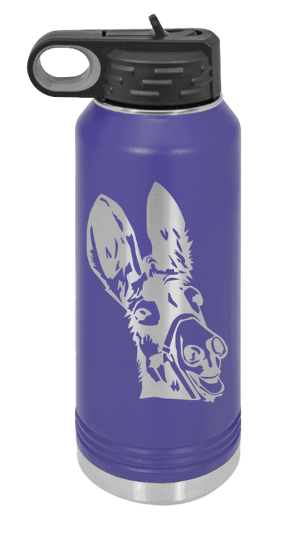 Donkey - 32oz Water Bottle Laser Engraved- Purple