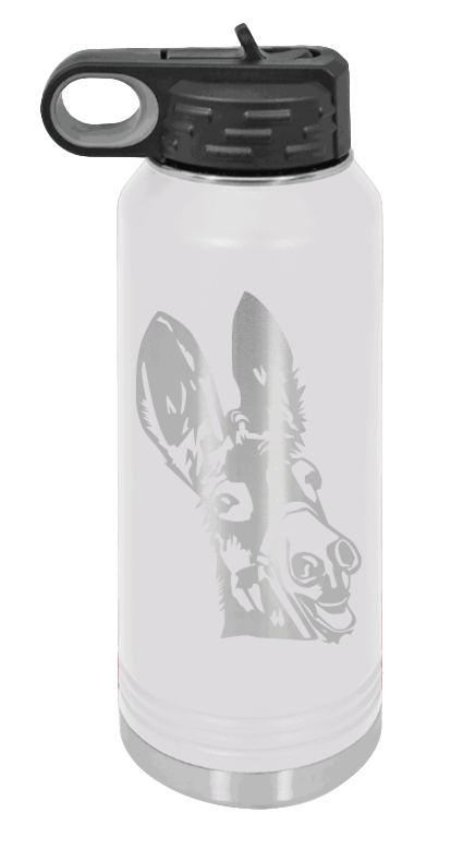 Donkey - 32oz Water Bottle Laser Engraved- White