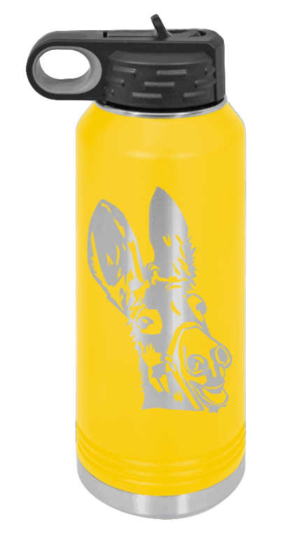 Donkey - 32oz Water Bottle Laser Engraved- Yellow