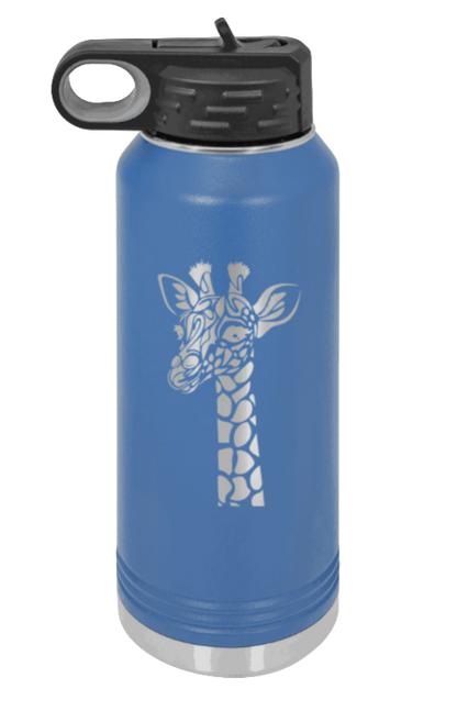 Giraffe - 32oz Water Bottle Laser Engraved- Royal Blue