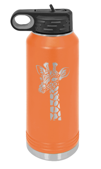 Giraffe - 32oz Water Bottle Laser Engraved- Orange