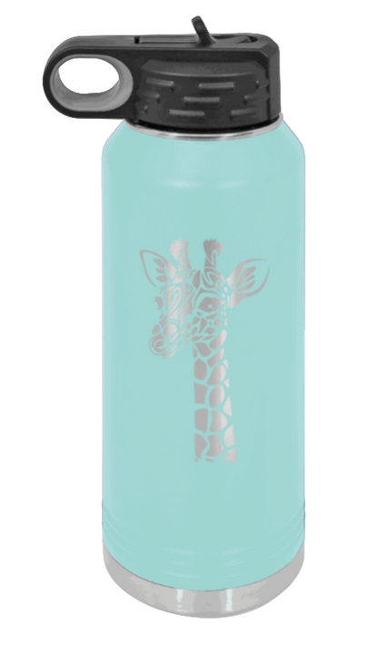 Giraffe - 32oz Water Bottle Laser Engraved- Teal