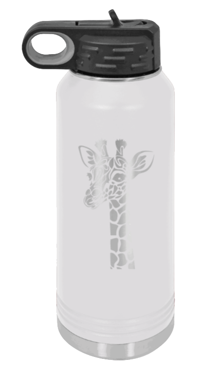 Giraffe - 32oz Water Bottle Laser Engraved- White