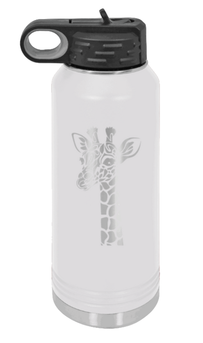 Giraffe - 32oz Water Bottle Laser Engraved- White