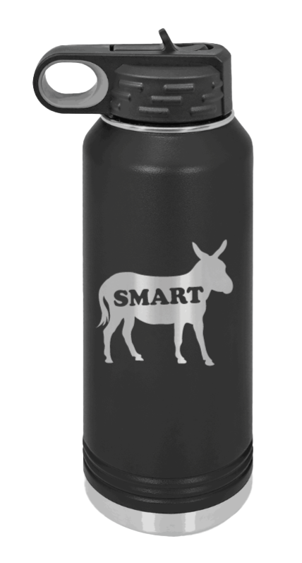 SmartAss - 32oz Water Bottle Laser Engraved- Black
