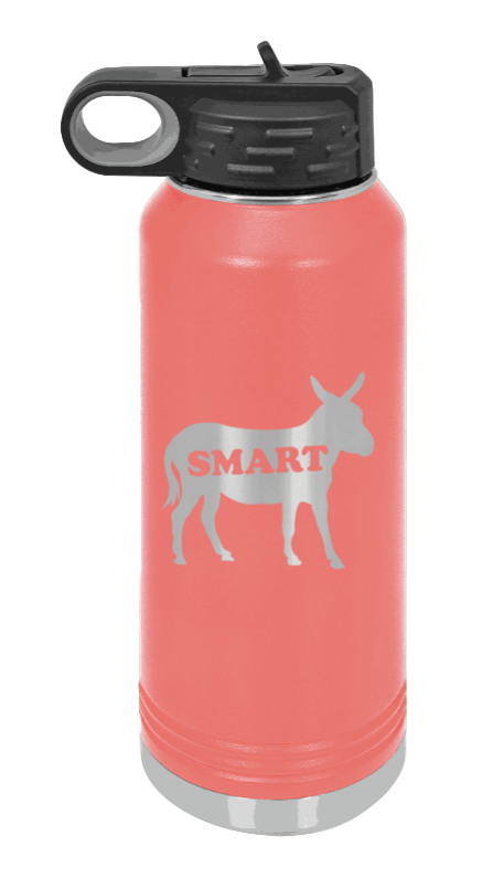 SmartAss - 32oz Water Bottle Laser Engraved- Coral