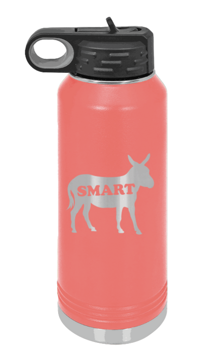 SmartAss - 32oz Water Bottle Laser Engraved- Coral