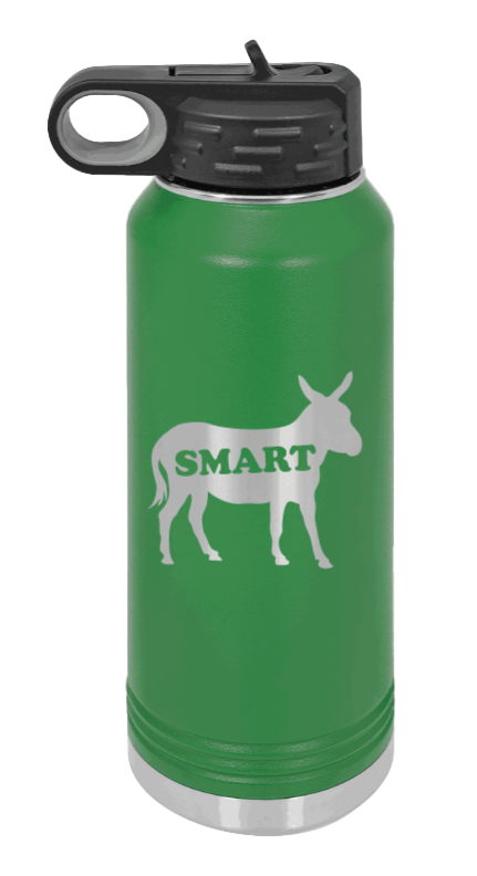 SmartAss - 32oz Water Bottle Laser Engraved- Green