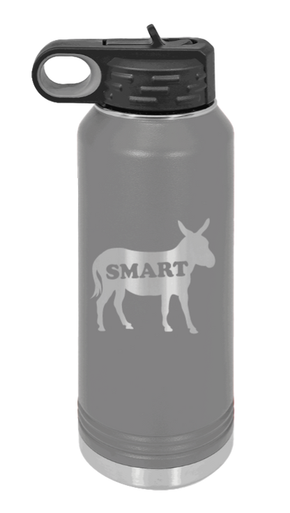 SmartAss - 32oz Water Bottle Laser Engraved- Dark Grey