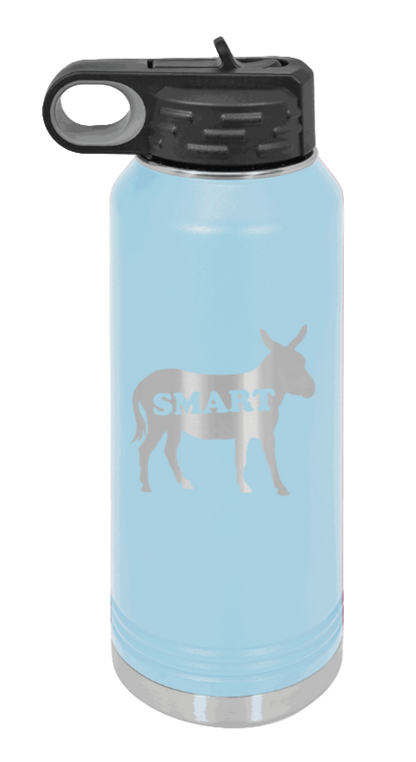 SmartAss - 32oz Water Bottle Laser Engraved- Light Blue