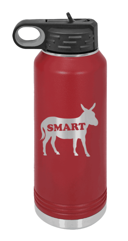 SmartAss - 32oz Water Bottle Laser Engraved- Maroon