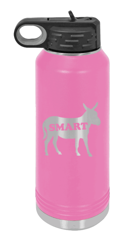 SmartAss - 32oz Water Bottle Laser Engraved- Pink