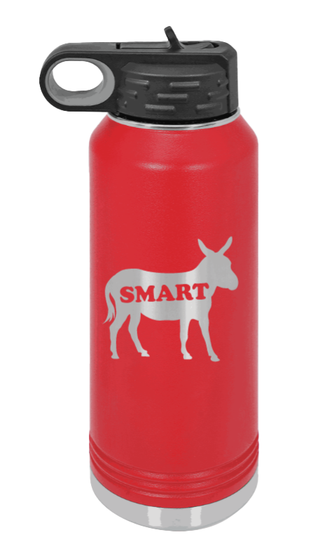 SmartAss - 32oz Water Bottle Laser Engraved- Red