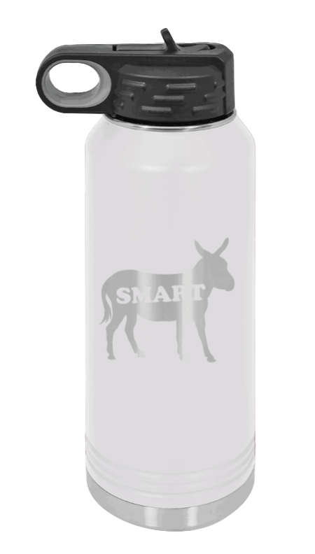 SmartAss - 32oz Water Bottle Laser Engraved- White