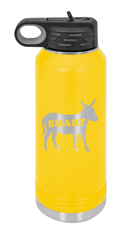 SmartAss - 32oz Water Bottle Laser Engraved- Yellow
