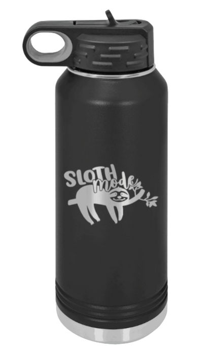 Sloth - 32oz Water Bottle Laser Engraved- Black