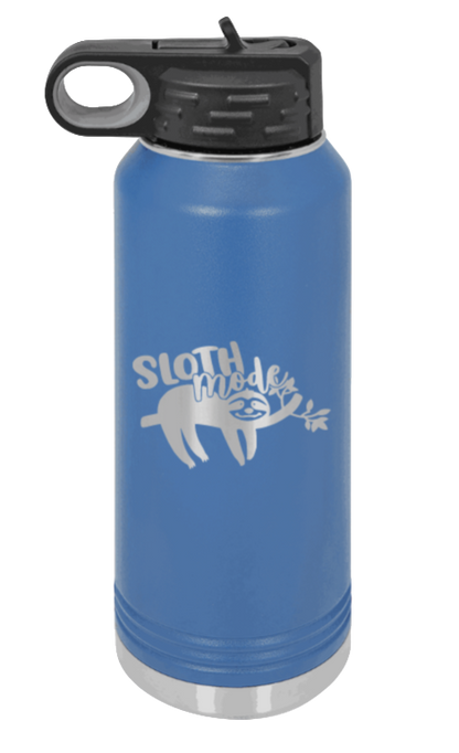 Sloth - 32oz Water Bottle Laser Engraved- Royal Blue