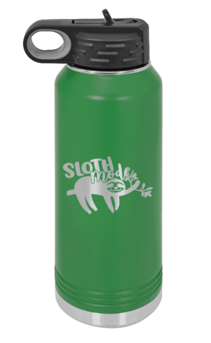 Sloth - 32oz Water Bottle Laser Engraved- Green