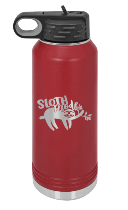 Sloth - 32oz Water Bottle Laser Engraved- Maroon