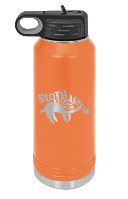 Sloth - 32oz Water Bottle Laser Engraved- Orange