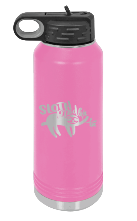 Sloth - 32oz Water Bottle Laser Engraved- Pink
