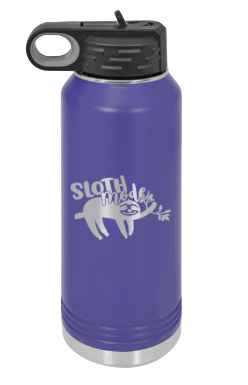 Sloth - 32oz Water Bottle Laser Engraved- Purple