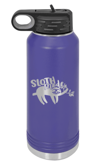 Sloth - 32oz Water Bottle Laser Engraved- Purple