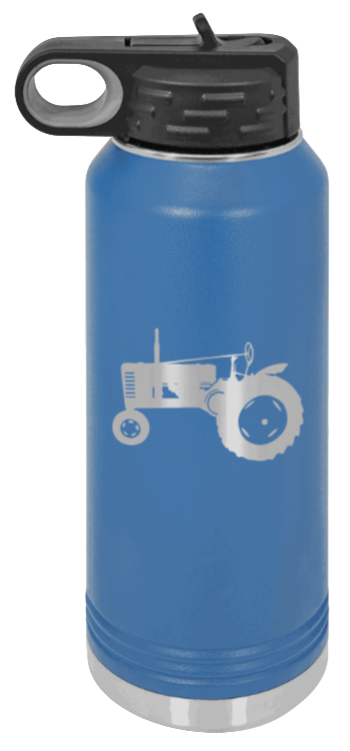 Tractor 2 - 32oz Water Bottle Laser Engraved- Royal Blue