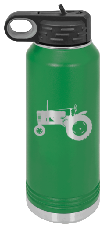 Tractor 2 - 32oz Water Bottle Laser Engraved- Green