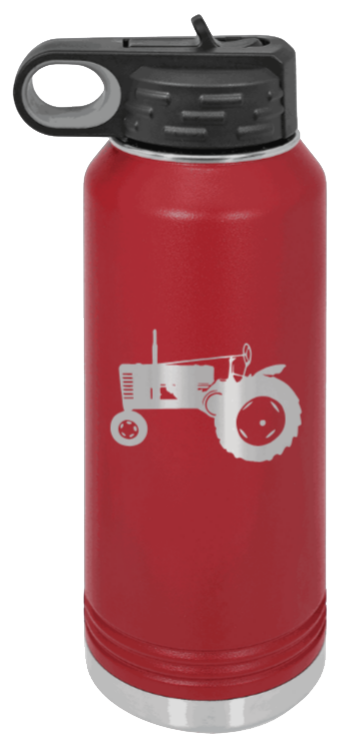 Tractor 2 - 32oz Water Bottle Laser Engraved- Maroon