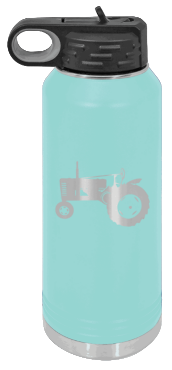 Tractor 2 - 32oz Water Bottle Laser Engraved- Teal