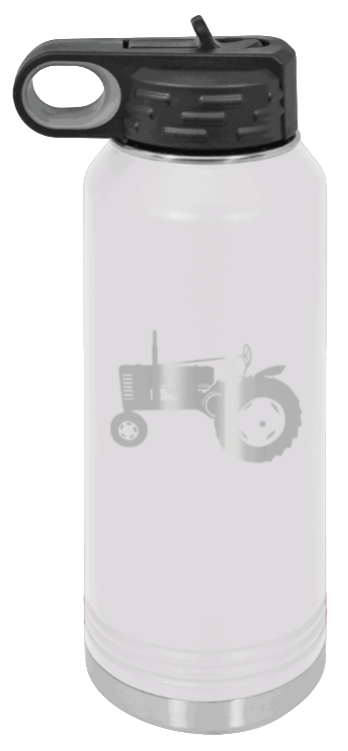 Tractor 2 - 32oz Water Bottle Laser Engraved- White