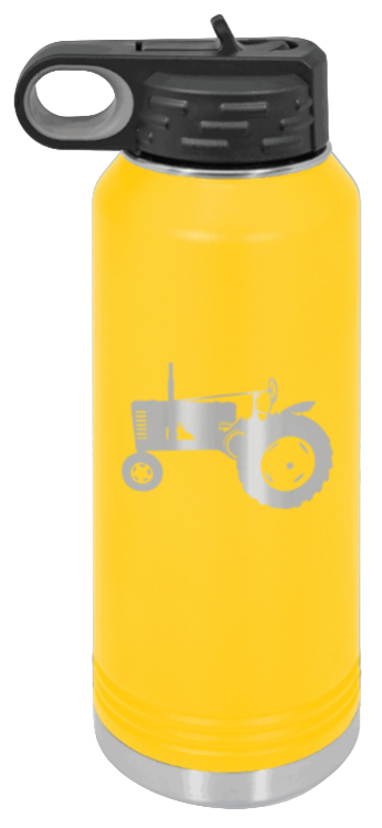 Tractor 2 - 32oz Water Bottle Laser Engraved- Yellow