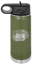Load image into Gallery viewer, Tractor Flag 3 Laser Engraved Water Bottle (Etched)
