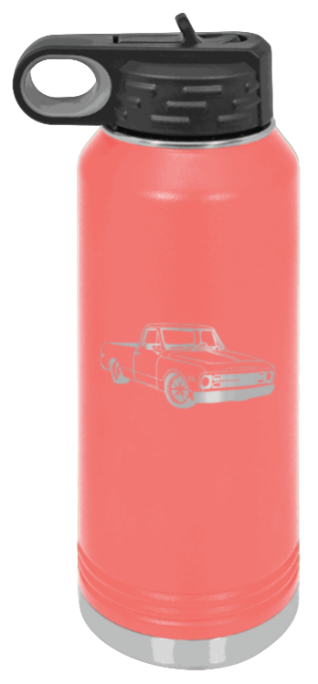 C-10 - 32oz Water Bottle Laser Engraved- Coral