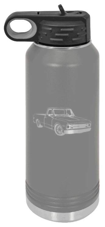 C-10 - 32oz Water Bottle Laser Engraved- Dark Grey