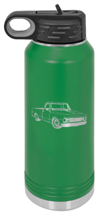 C-10 - 32oz Water Bottle Laser Engraved- Green
