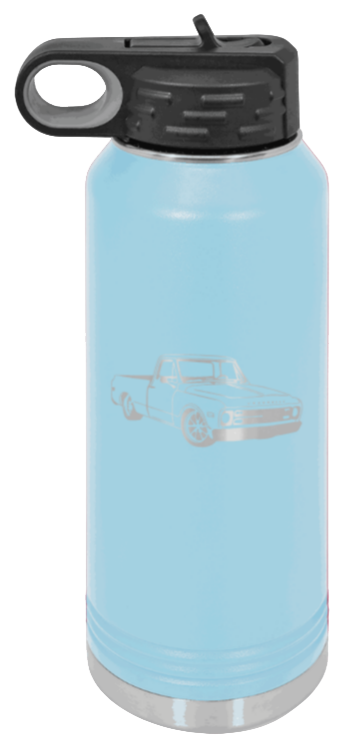 C-10 - 32oz Water Bottle Laser Engraved- Light Blue