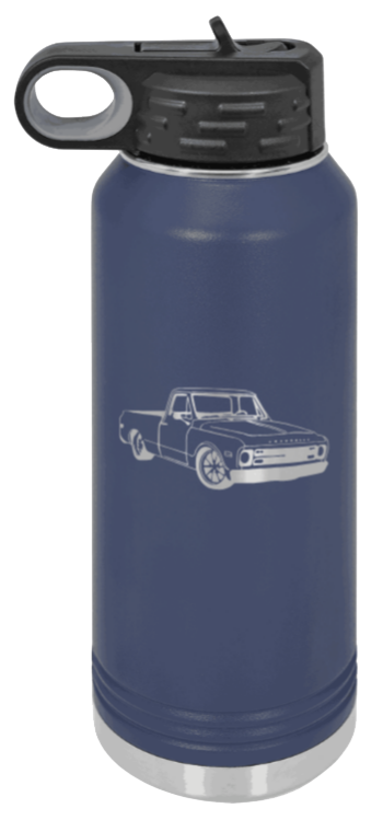 C-10 - 32oz Water Bottle Laser Engraved- Navy