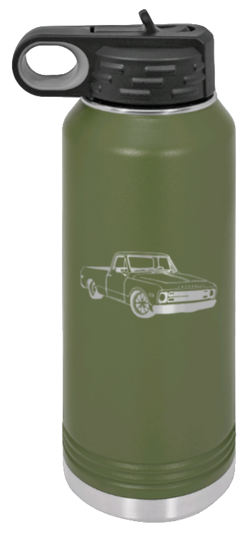 C-10 - 32oz Water Bottle Laser Engraved- Olive