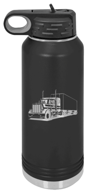 Truck 2 - 32oz Water Bottle Laser Engraved- Black